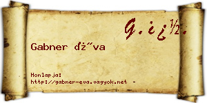 Gabner Éva névjegykártya